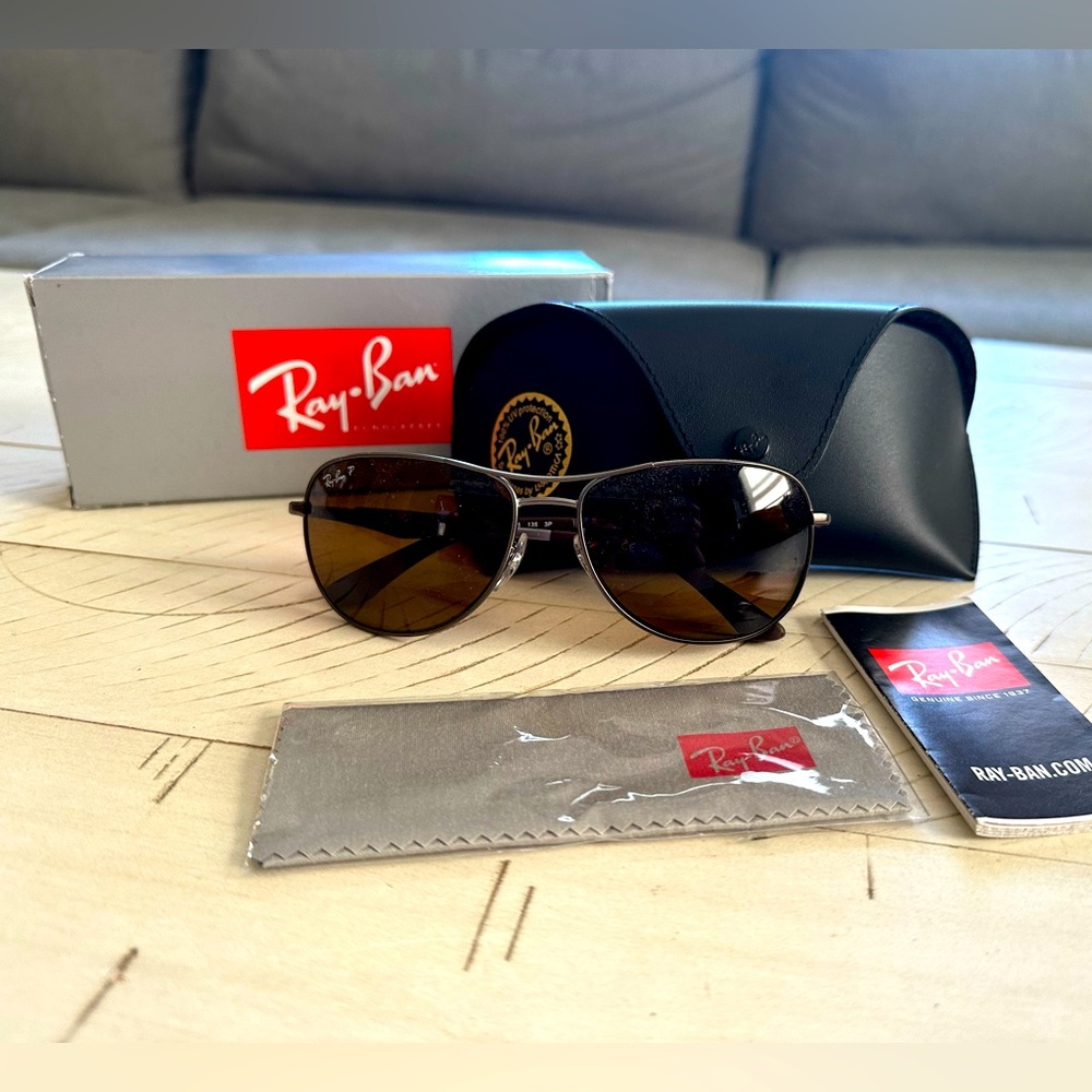 Ray-Ban RB3519 polarized aviator sunglasses NWT